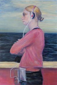 Portrait of a woman with gadgets, 2014